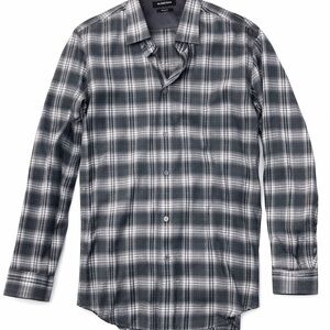 Bugatchi Gray Plaid Men's Shirt